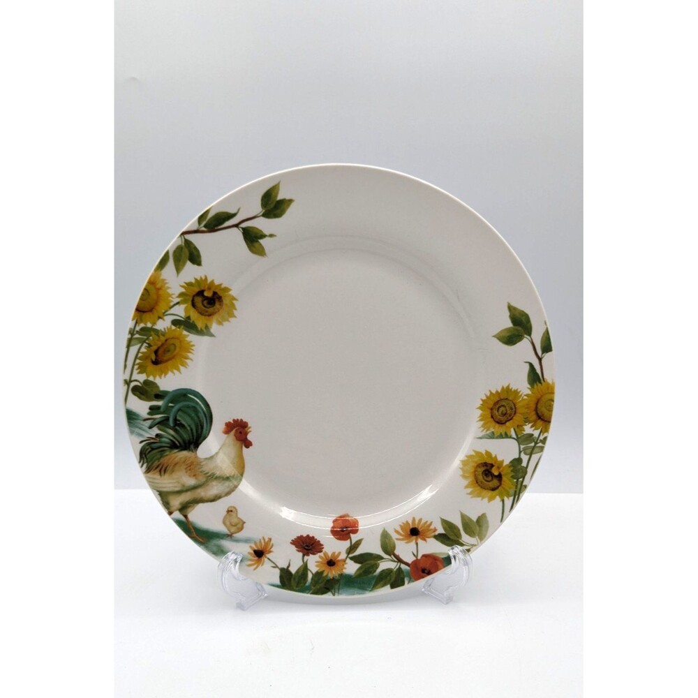 Pfaltzgraff 2 Rooster Meadow Dinner Plates 10 1/4" Country Farm Discontinued